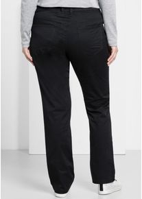 sheego Damen Stretch-Hose, schwarz, Gr. 23, unifarben, 97% Baumwolle, 3% Elasthan, Hosen