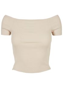 Urban Classics Herren T-Shirt "Urban Classics Damen Ladies Off Shoulder Rib Tee", beige, casual, Gr. XXXL, unifarben, 97% Baumwolle, 3% Elasthan,