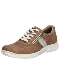 Rieker Herren Schnürschuh, Gr. 44, braun, Lederimitat, sportlich, Schuhe, mit Außenreißverschluss, Freizeitschuh, Halbschuh, Schnürschuh