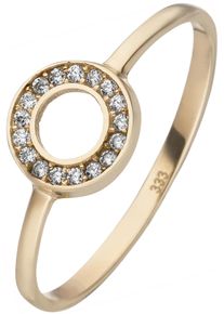 Jobo Damen Fingerring, 56, Gelbgold 333, gold, Gelbgold 333, Fingerringe, 333 Gold mit 21 Zirkonia