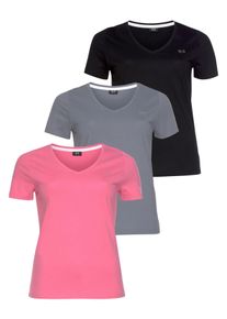H.I.S. H.I.S Damen T-Shirt "Essential-Basics", bunt, Basic, Gr. 40, unifarben, clean, bedruckt, Single Jersey, Obermaterial: 100% Baumwolle, Shirts,