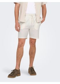 Only & Sons ONLY & SONS Herren Shorts "ONSKIAN LIFE REG SEERSUCKER SHORTS NOOS", rot, modisch, Gr. XL, unifarben, Web, Obermaterial: 97% Baumwolle, 3% Elasthan,