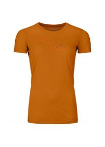 Ortovox 185 Merino Tangram Logo Merinoshirt Women (Gr M |orange)