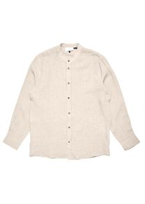 Mazine Stand Collar Linen Shirt Hemd Herren Alltag (Gr M |wei&szlig;/beige)