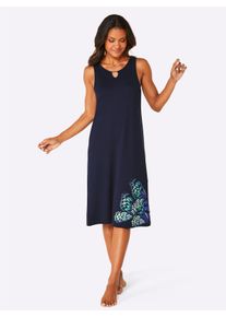 feel good sheego Große Größen Sommerkleid mit Deko-Spange, marine-royalblau, Größe 52/54 - Damen
