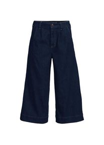 LANDS' END Culotte-Jeans mit Bundfalten Mid Waist, Damen,  Blau, Baumwolle/Polyester/Baumwoll-Mischung, by Lands' End