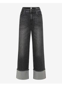 Brax Damen Five-Pocket-Hose Style MORGAN USED DARK GREY, denim dunkelgrau, Gr. 38K