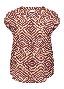 Only CARMAKOMA Damen Kurzarmbluse "CARSHILLA SL SHIRT AOP VIS BS"hot chocolate aop:tribe, modisch, Gr. 52, bedruckt, Web, Obermaterial: 100% Viskose,