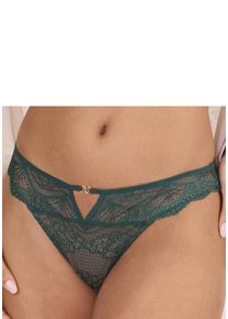 Lascana Rioslip 'Eleonora' tannengrün Gr. 32/34 für Damen. Mit Spitze, Schmuckelement, Bänder. Körpernah
