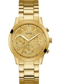 Guess Damen Multifunktionsuhr "SOLAR", gold, Armbanduhren, Armbanduhr, Quarzuhr, Damenuhr, Datum, Edelstahlarmband