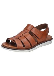 Rieker Herren Sandale, Gr. 41, braun, Leder, unifarben, Basic, Schuhe, Sommerschuh, Strandschuh, Klettschuh mit vorgeformtem Fußbett