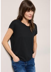 Cecil Damen T-Shirt, schwarz, casual, Gr. XXL, unifarben, Jersey, Obermaterial: 50% Baumwolle, 50% Modal, Shirts, mit elastischem Bund