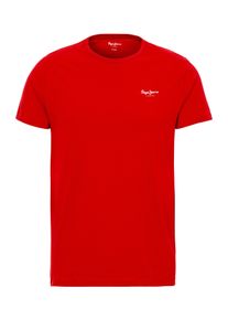 Pepe Jeans Herren Rundhalsshirtrugby rot 285, Basic, Gr. XXL, unifarben, Jersey, Obermaterial: 95% Baumwolle, 5% Elasthan, Shirts