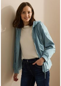Cecil Damen Windbreaker, blau, casual, Gr. XS, unifarben, Web, Obermaterial: 100% Polyester, Jacken, mit Kapuze und Tunnelzug