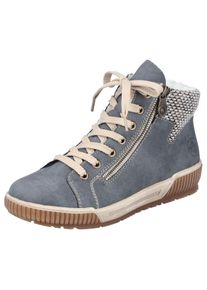 Rieker Damen Winterboots, Gr. 36, blau, Lederimitat, sportlich, Schuhe, in sportivem Look