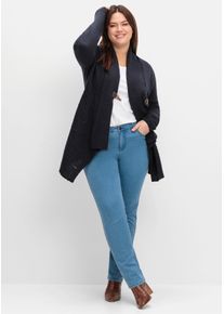 Damen Longstrickjacke, blau, Gr. 44, sheego by Joe Browns, unifarben, 100% Polyacryl, Strickjacken