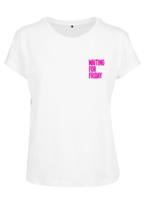 MisterTee Herren T-Shirt "MisterTee Damen Ladies Waiting For Friday Box Tee", pink, casual, Gr. M, bedruckt, 100% Baumwolle, Shirts