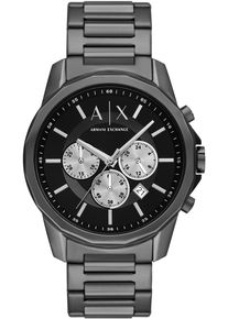 Armani Exchange Herren Chronograph, grau, Armbanduhren, Quarzuhr, Armbanduhr, Herrenuhr, Stoppfunktion, Geschenkidee