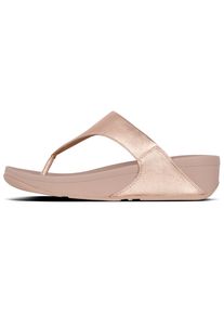 fitflop Damen Dianette "LULU LEATHER TOEPOST", Gr. 36, rosa, Rindsleder, metallic, unifarben, modisch, Schuhe, Pool Slides, Pantolette, Badeschuh mit