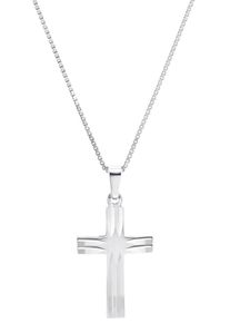 Amor Damen Kette mit Anhänger "Silver Cross, 9070459", Silber 925 (Sterlingsilber), L: 45cm, silber, Silber 925 (Sterlingsilber), Halsketten, Made in