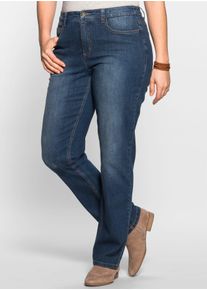 sheego Damen 5-Pocket-Jeans, blau, Gr. 52, unifarben, 98% Baumwolle, 2% Elasthan, Jeans