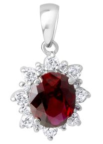 Firetti Damen Ketten-Anhänger "Schmuck Geschenk Gold 375 Halsschmuck Anhänger Halskette Rubin", Weißgold 375, 2,8 g, rot, Weißgold 375,