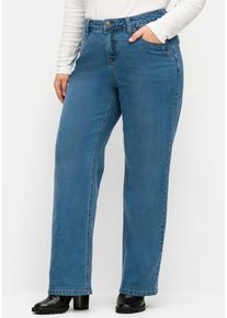 sheego Damen 5-Pocket-Jeans, blau, Gr. 42, unifarben, 99% Baumwolle, 1% Elasthan, Jeans