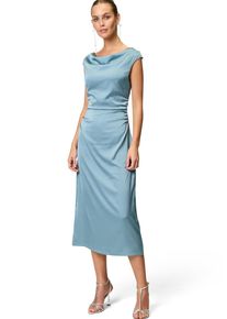 Zero Damen Satinkleid "Zero Satinkleid mit Wasserfallausschnitt", blau, festlich, Gr. 42, glänzend, Satin, Obermaterial: 96% Polyester, 4% Elastan.