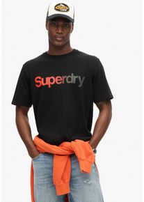 Superdry Herren Rundhalsshirt "CORE LOGO FADE LOOSE TEE", schwarz, modisch, Gr. M, bedruckt, Single Jersey, Obermaterial: 100% Baumwolle, Shirts