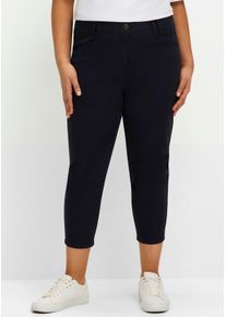sheego Damen 7/8-Hose, blau, Gr. 44, 98% Baumwolle, 2% Elasthan, Hosen