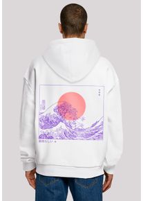 F4NT4STIC Herren Kapuzenpullover "Kanagawa Welle Japan", weiß, casual, Gr. XL, Obermaterial: 100% Baumwolle, Pullover, Print