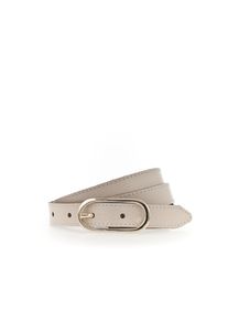 Tamaris Damen Ledergürtel, beige, casual,feminin,modisch, Gr. 80, unifarben, Rindsleder, Gürtel, Schmale Schließe, leicht genarbte Oberfläche, 2 cm