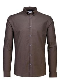 LINDBERGH Herren Businesshemd "LINDBERGH Oxford-Hemd"dk braun mix, Gr. XL, Oberstoff: 97% Baumwolle, 3% Elasthan, Hemden