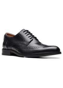 Clarks Herren Budapester "Craft Arlo Limit", Gr. 44, schwarz, Leder, Lyralochung, elegant, Schuhe, Business Schuh, Schnürschuh mit Softfußbett