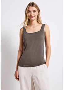 Street One Damen Trägertopnomad braun, casual, Gr. 46, unifarben, Web, 93% Baumwolle, 5% Elasthan, 2% Viskose, Tops, im soften Baumwoll-Mix