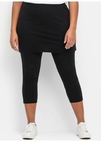 Damen Leggings, schwarz, Gr. 50, sheego by Joe Browns, unifarben, 95% Baumwolle, 5% Elasthan, Hosen
