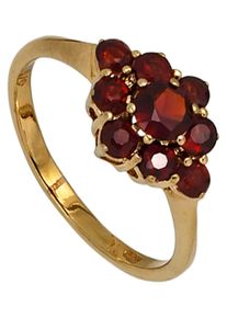 Jobo Damen Goldring, 54, Gelbgold 375, gelb, Gelbgold 375, Fingerringe, 375 Gold mit Granat
