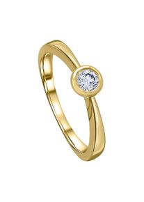 ONE ELEMENT Damen Diamantring "0.25 ct Diamant Brillant Zarge Ring aus 585 Gelbgold", 57, Gelbgold 585-Diamanten, gold, Gelbgold 585, Diamanten,