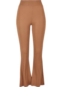 Urban Classics Damen Leggings "Urban Classics Damen Ladies High Waist Rib Flared Leggings", grau, Gr. 5XL, Hosen