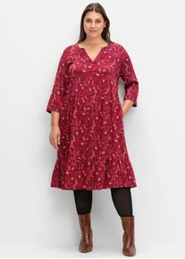 sheego Damen A-Linien-Kleid "A-Linien-Kleid", rot, Gr. 46, 97% Viskose, 3% Elasthan, Kleider