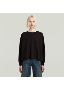 G-Star Raw G-STAR Damen Langarmshirt "A line", schwarz, casual, Gr. M, unifarben, Sweatware, Obermaterial: 100% Baumwolle, Shirts, im Oversized Fit
