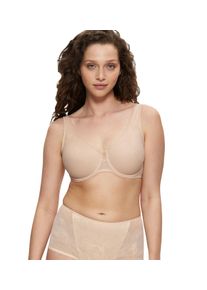 Triumph Damen Minimizer-BH "Wild Rose Sensation W01", Gr. 75, beige, Spitze, Obermaterial: 82% Polyamid, 18% Elasthan, feminin, BHs, verkleinert die