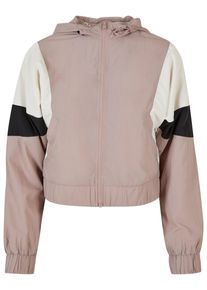 Urban Classics Damen Allwetterjacke "Urban Classics Damen Ladies Short 3-Tone Crinkle Jacket", rosa, casual, Gr. XXXL, unifarben, 100% Polyester,
