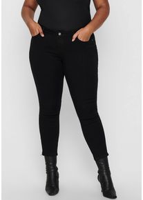 Only CARMAKOMA Damen Skinny-fit-Jeans "CARKARLA REG SK ANKLE ZIP JNS", schwarz, modisch, Gr. 54, unifarben, Denim/Jeans, Obermaterial: 53% Viskose,