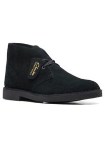 Clarks Herren Schnürboots "Desert BT Evo", Gr. 45, schwarz, Veloursleder, casual, Schuhe, Boots mit Wechselfußbett