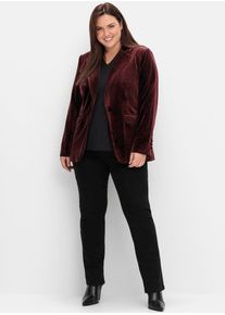 sheego Damen Jackenblazer "Jackenblazer", rot, Gr. 58, 92% Polyester, 8% Elasthan, Blazer