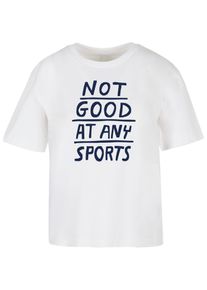 MISS TEE Herren T-Shirt "Miss Tee Not Good At Any Sports Tee", weiß, casual, Gr. XS, bedruckt, 100% Baumwolle, Shirts