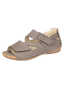Waldläufer WALDLÄUFER Damen Sandale "HELIETT", Gr. 5,5, grau, Nubukleder, unifarben, klassisch, Schuhe, Keilsandalette, Sommerschuh, Komfortschuh,