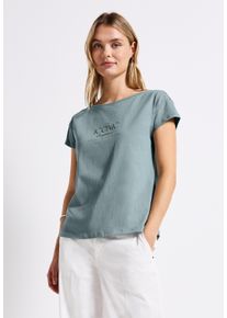 Street One Damen T-Shirtarona blau, casual, Gr. 36, unifarben, Web, 100% Baumwolle, Shirts, aus reiner Baumwolle