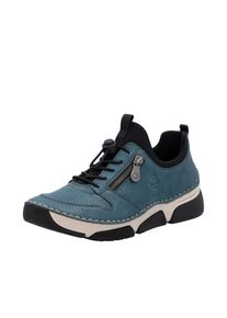 Rieker Damen Slip-On Sneaker, Gr. 37, blau, Lederimitat, Textil, sportlich, Schuhe, Schlupfschuh, Halbschuh, Freizeitsneaker, Gummizug,